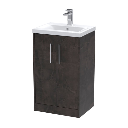 Hudson Reed 500mm Floor Standing 2 Door Vanity & Basin 1