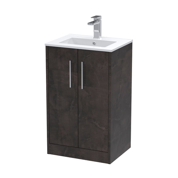 Hudson Reed 500mm Floor Standing 2 Door Vanity & Basin 2