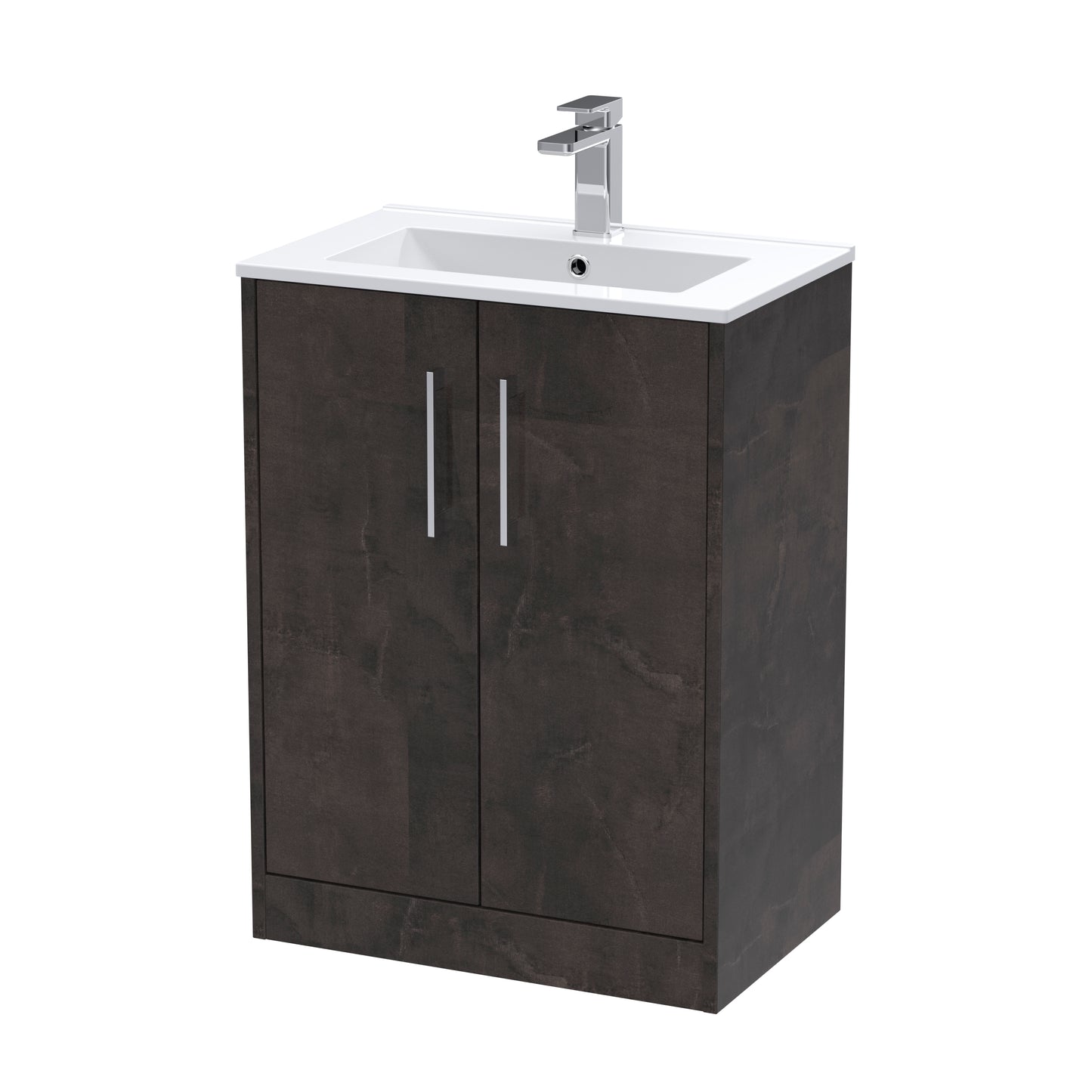 Hudson Reed 600mm Floor Standing 2 Door Vanity & Basin 2