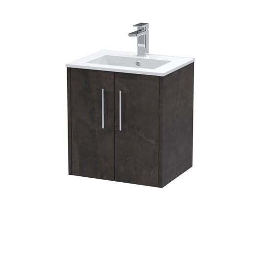 Hudson Reed 500mm Wall Hung 2 Door Vanity & Basin 2