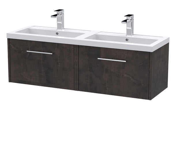 Hudson Reed 1200mm Wall Hung 2 Drawer Vanity & Double Basin