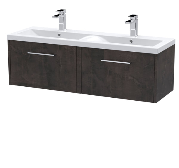 Hudson Reed 1200mm Wall Hung 2 Drawer Vanity & Double Basin