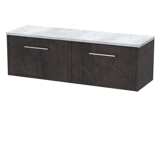 Hudson Reed 1200 Wall Hung 2-Drawer Vanity & Laminate Worktop
