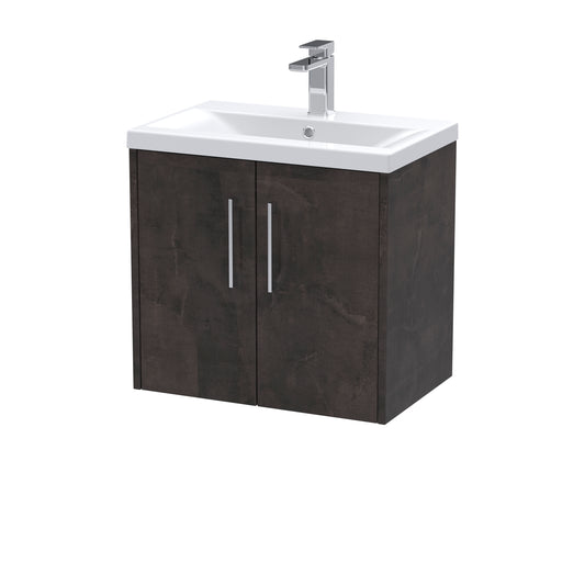 Hudson Reed 600mm Wall Hung 2 Door Vanity & Basin 1