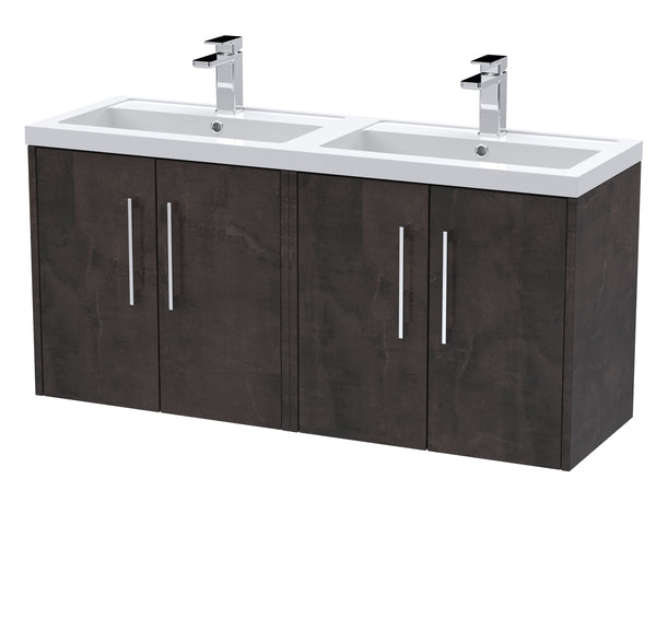Hudson Reed 1200mm Wall Hung 4 Door Vanity & Double Basin