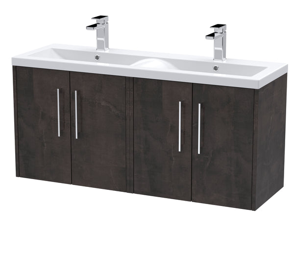 Hudson Reed 1200mm Wall Hung 4 Door Vanity & Double Basin
