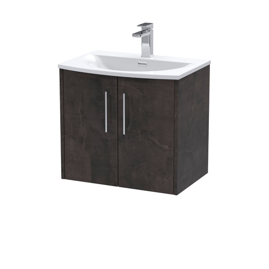 Hudson Reed 600mm Wall Hung 2 Door Vanity & Basin 4