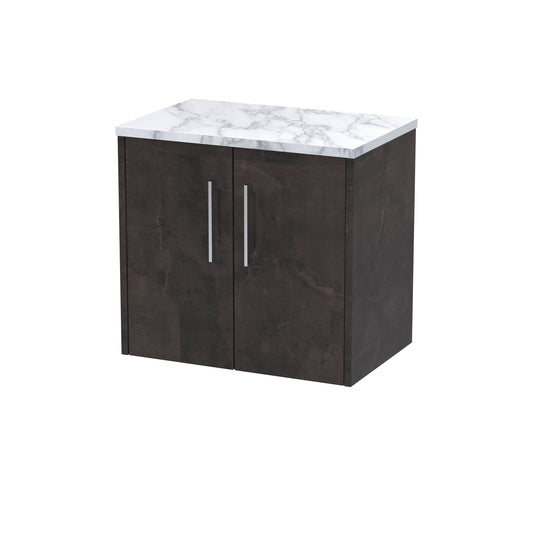 Hudson Reed 600 Wall Hung 2-Door Vanity & Laminate Worktop