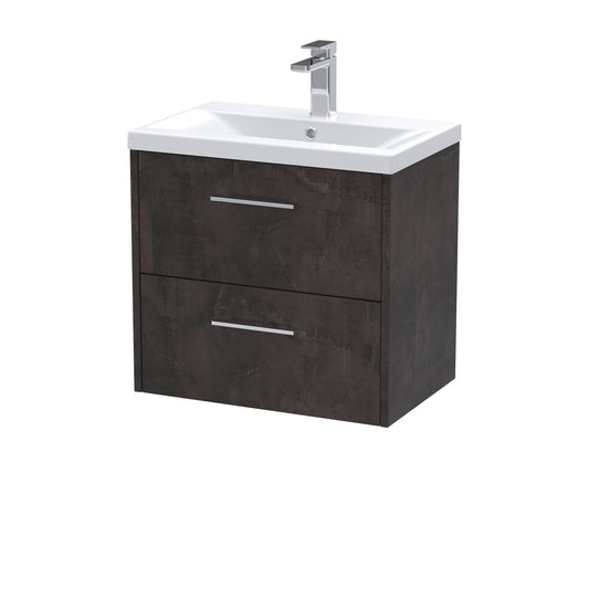 Hudson Reed 600mm Wall Hung 2 Drawer Vanity & Basin 1