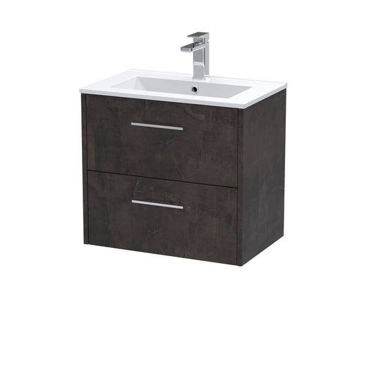 Hudson Reed 600mm Wall Hung 2 Drawer Vanity & Basin 2