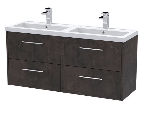 Hudson Reed 1200mm Wall Hung 4 Drawer Vanity & Double Basin