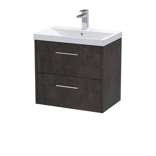 Hudson Reed 600mm Wall Hung 2 Drawer Vanity & Basin 3