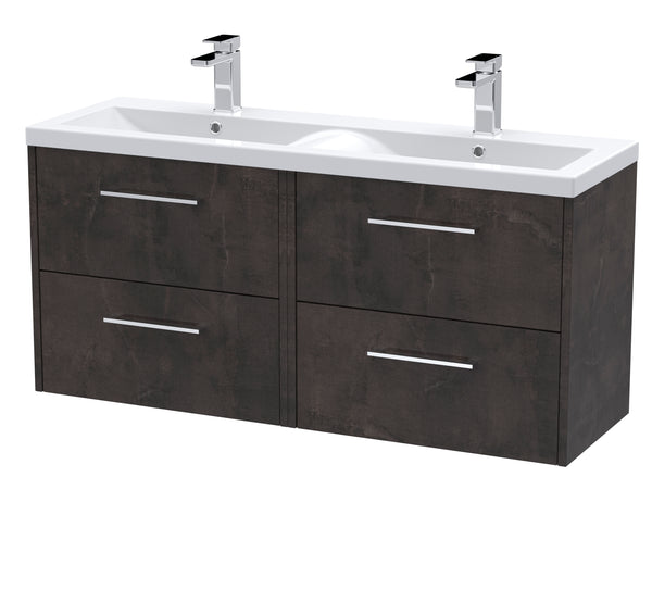Hudson Reed 1200mm Wall Hung 4 Drawer Vanity & Double Basin