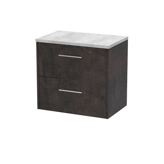 Hudson Reed 600mm Wall Hung 2 Drawer Vanity & Worktop