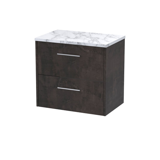 Hudson Reed 600 Wall Hung 2-Drawer Vanity & Laminate Worktop
