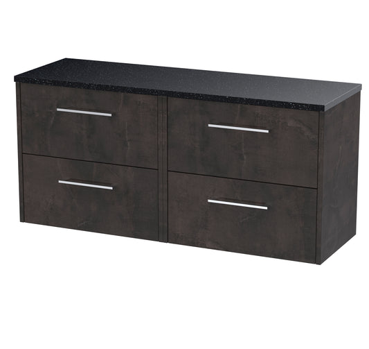 Hudson Reed 1200 Wall Hung 4-Drawer Vanity & Laminate Worktop
