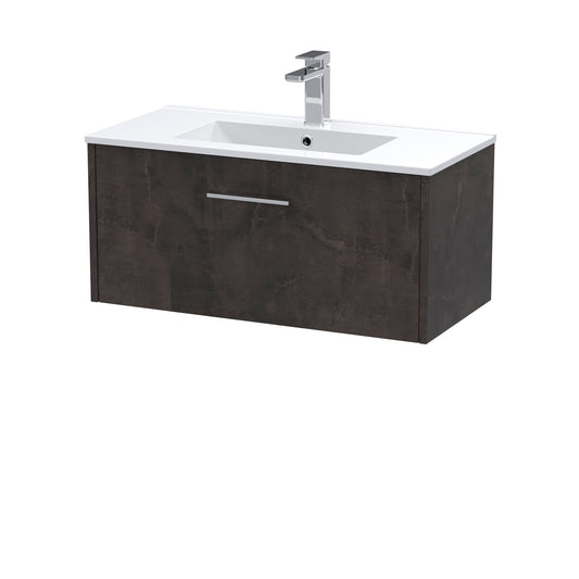 Hudson Reed 800mm Wall Hung 1 Drawer Vanity & Basin 2