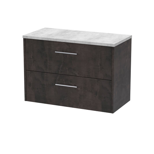 Hudson Reed 800mm Wall Hung 2 Drawer Vanity & Worktop