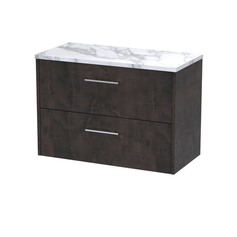 Hudson Reed 800 Wall Hung 2-Drawer Vanity & Laminate Worktop