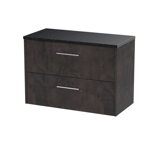 Hudson Reed 800mm Wall Hung 2 Drawer Vanity & Worktop