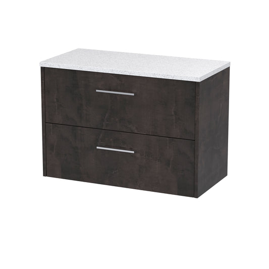 Hudson Reed 800mm Wall Hung 2 Drawer Vanity & Worktop