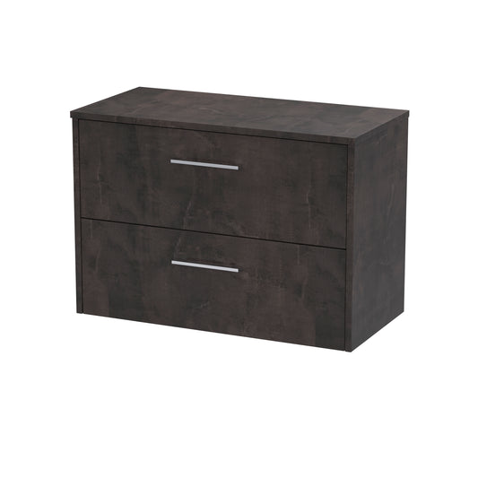 Hudson Reed 800mm Wall Hung 2 Drawer Vanity & Worktop