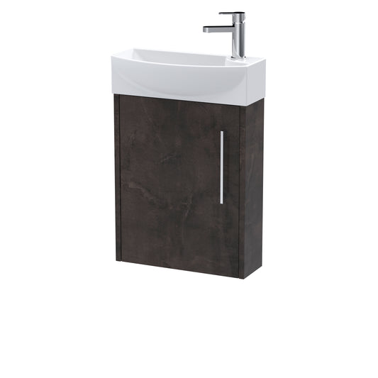 Hudson Reed 440mm Wall Hung 1 Door Unit & 1TH Basin LH