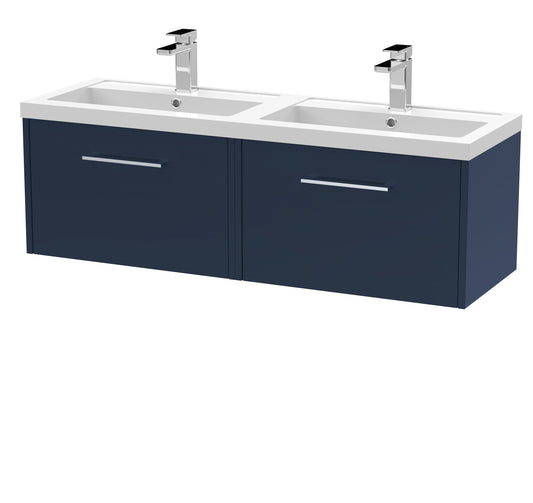 Hudson Reed 1200mm Wall Hung 2-Drawer Vanity & Double Basin