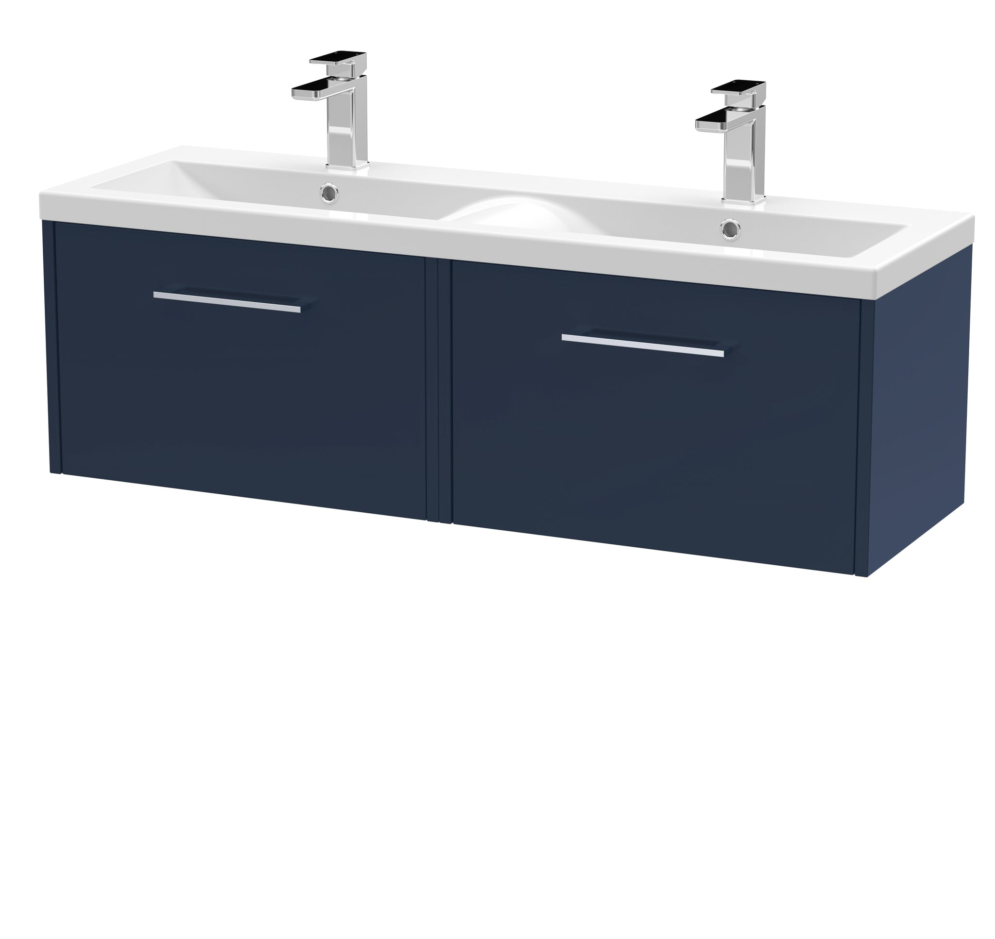 Hudson Reed 1200mm Wall Hung 2-Drawer Vanity & Double Basin