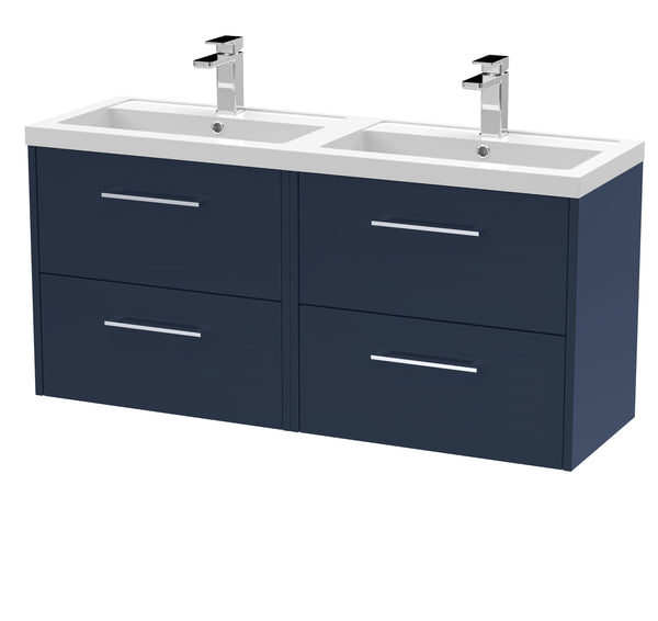 Hudson Reed 1200mm Wall Hung 4-Drawer Vanity & Double Basin