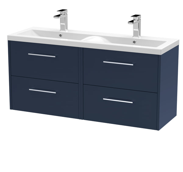 Hudson Reed 1200mm Wall Hung 4-Drawer Vanity & Double Basin