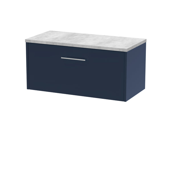 Hudson Reed 800mm Wall Hung Single Drawer Vanity & Laminate Worktop
