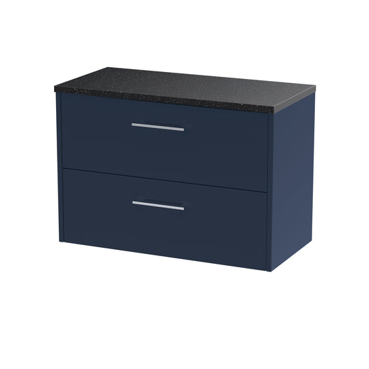 Hudson Reed 800mm Wall Hung 2-Drawer Vanity & Laminate Worktop