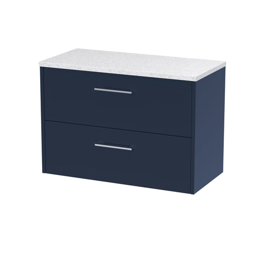 Hudson Reed 800mm Wall Hung 2-Drawer Vanity & Laminate Worktop