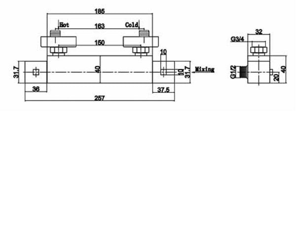 NUIE Thermostatic Bar Valve