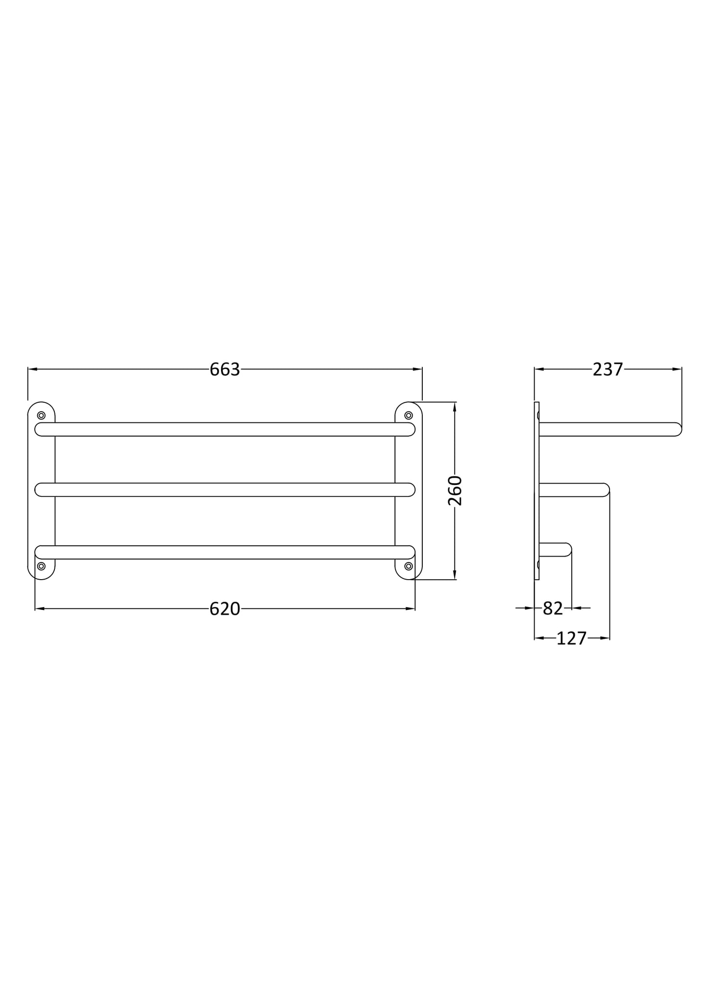 Hudson Reed 3 Tier Towel Rack