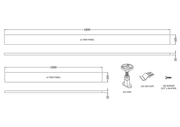 NUIE Leg Set & Plinth Kit (1700 &1000 Plinth)