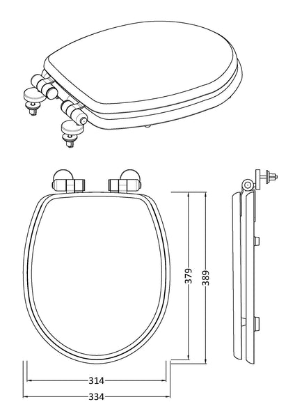NUIE Soft Close Wooden Toilet Seat