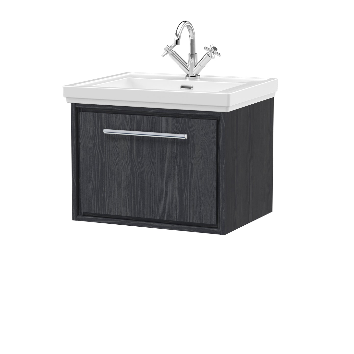 Hudson Reed 600mm Wall Hung Single Drawer Vanity with Basin - 1 Tap Hole