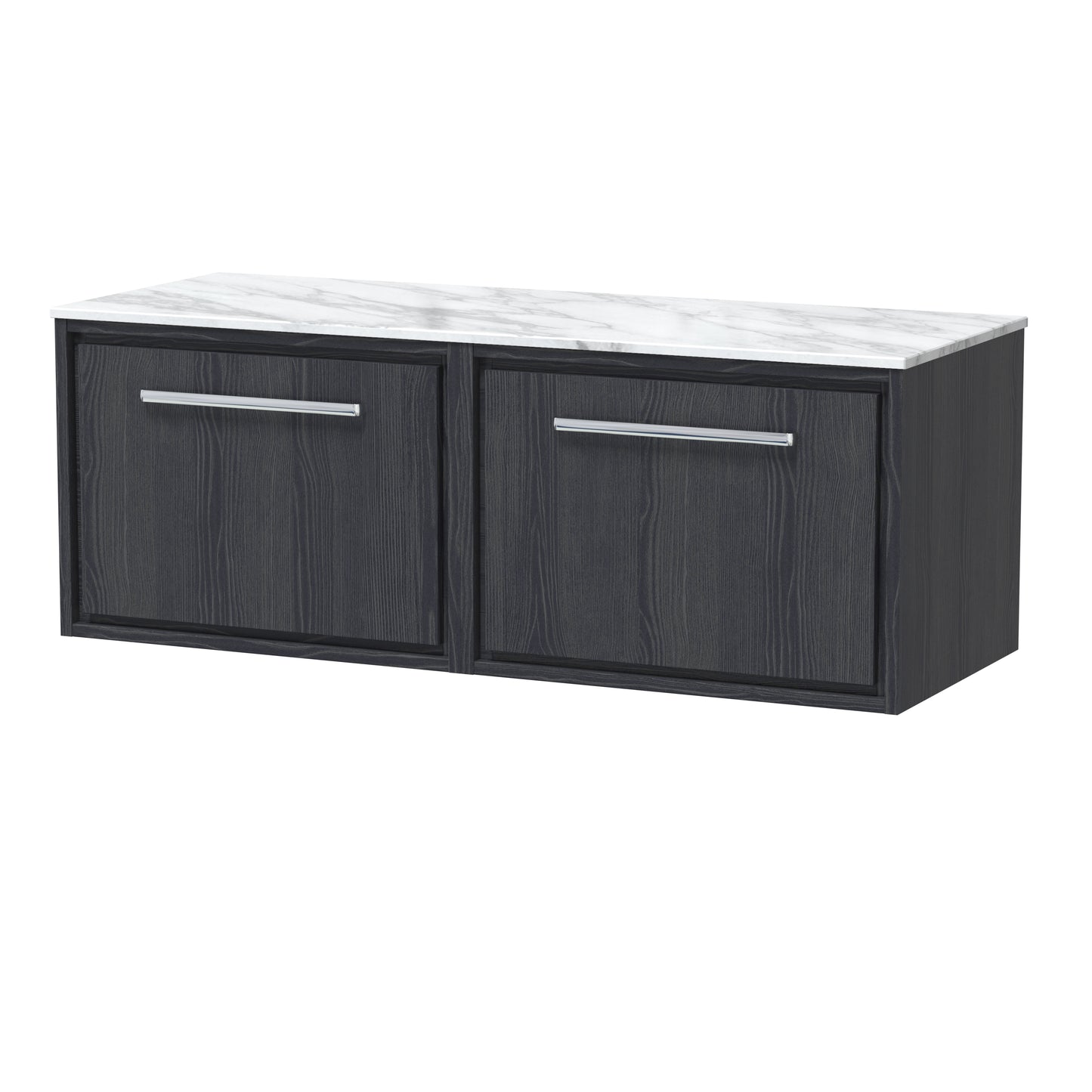 Hudson Reed 1200mm Wall Hung Single Drawer Vanity with Marble Worktop