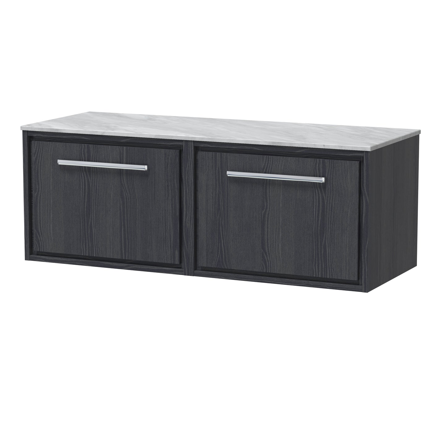 Hudson Reed 1200mm Wall Hung Single Drawer Vanity with Marble Worktop