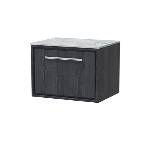 Hudson Reed 600mm Wall Hung Single Drawer Vanity with Marble Worktop
