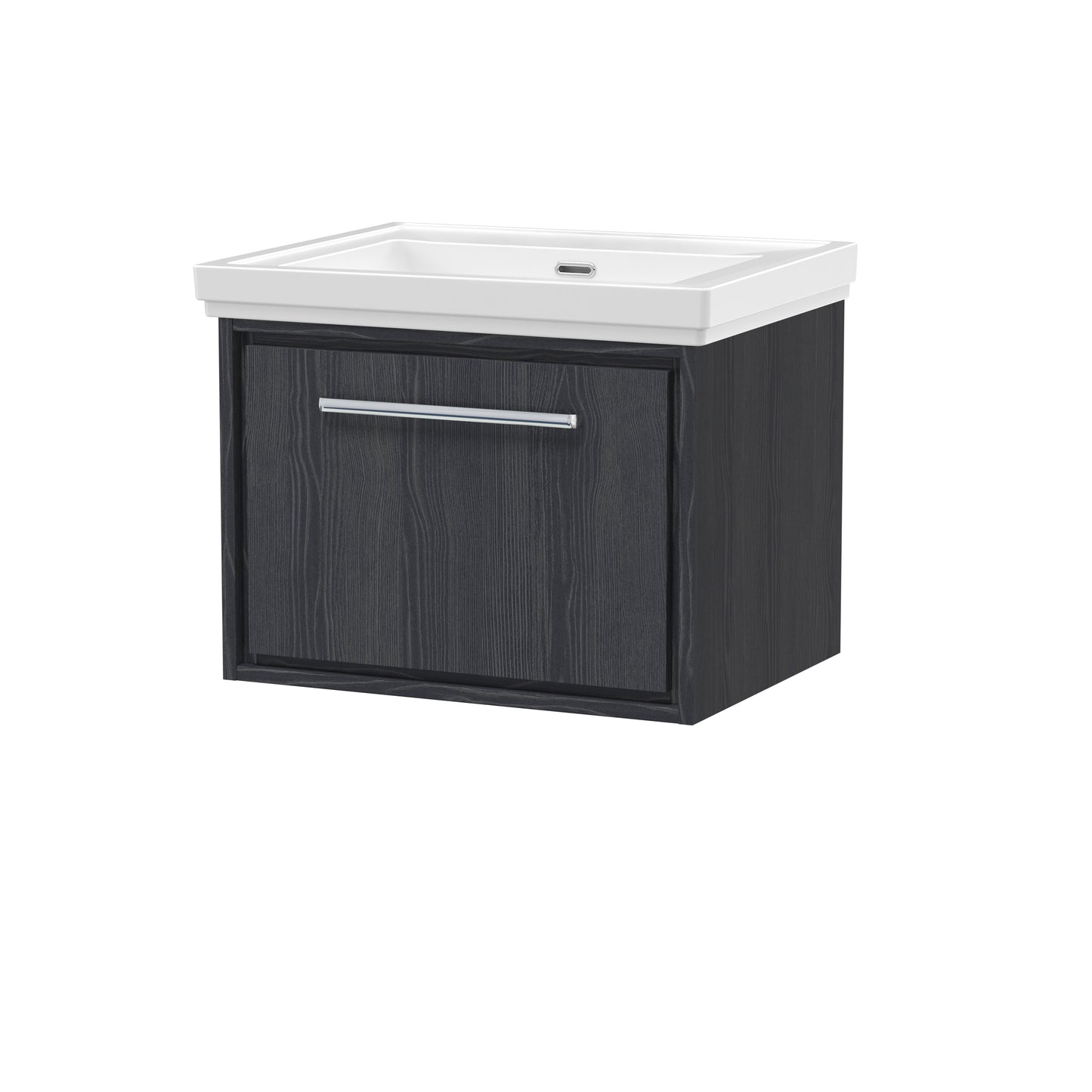 Hudson Reed 600mm Wall Hung Single Drawer Vanity with Basin - 0 Tap Hole