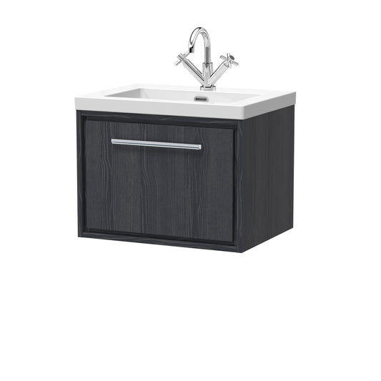 Hudson Reed 600mm Wall Hung Single Drawer Vanity with Basin - 1 Tap Hole