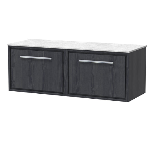 Hudson Reed 1200mm Wall Hung Single Drawer Vanity with Marble Worktop