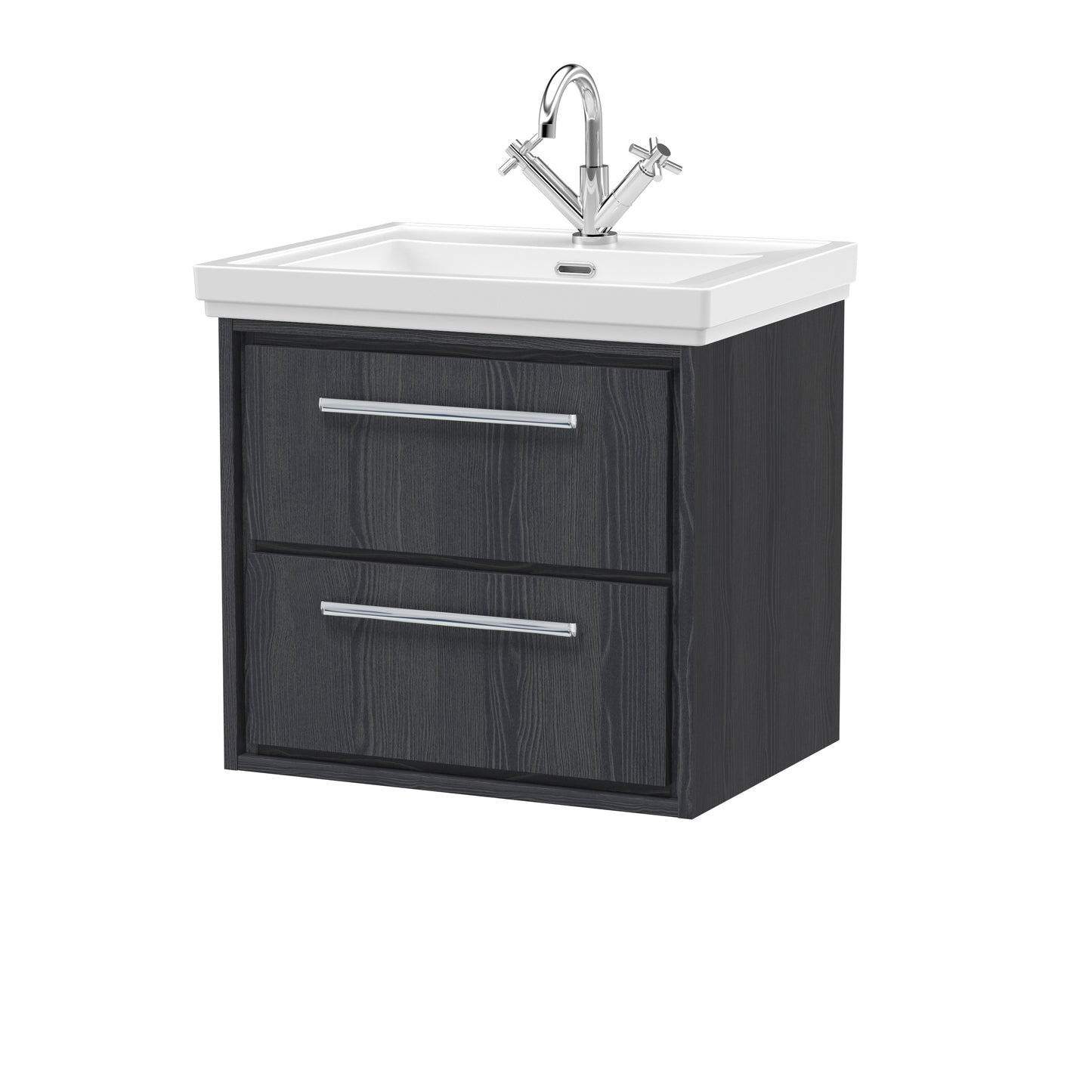 Hudson Reed 600mm Wall Hung 2-Drawer Vanity with Basin - 1 Tap Hole