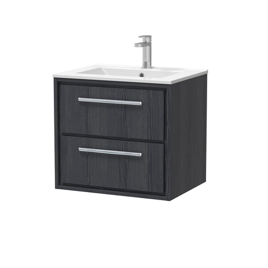 Hudson Reed 600mm Wall Hung 2-Drawer Vanity with Basin - 1 Tap Hole
