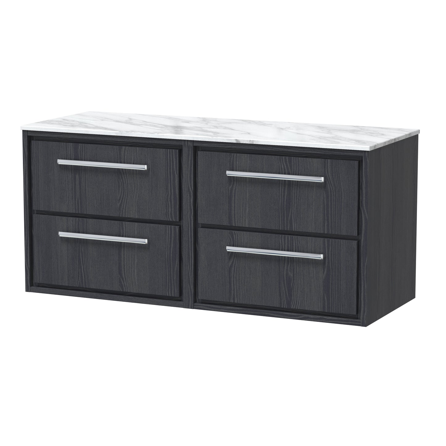 Hudson Reed 1200mm Wall Hung 4-Drawer Vanity with Marble Worktop