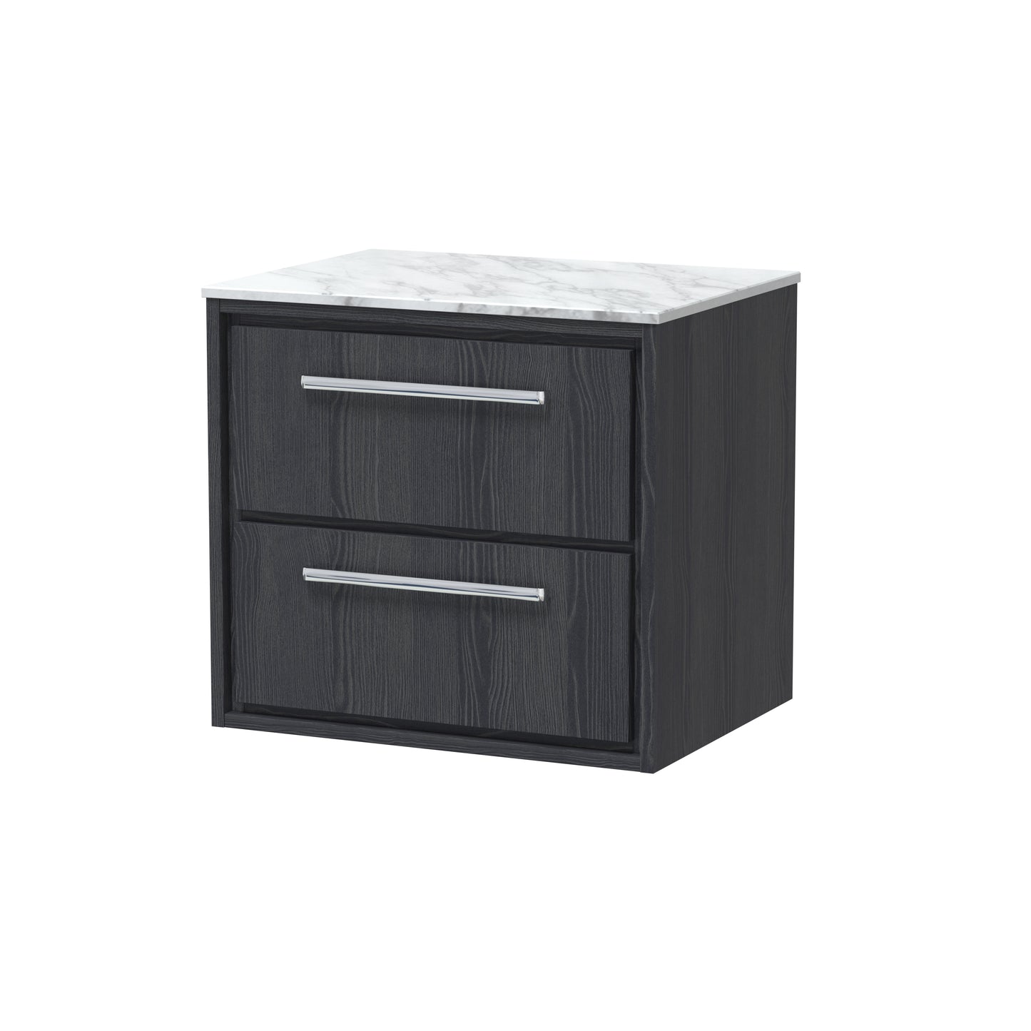 Hudson Reed 600mm Wall Hung 2-Drawer Vanity with Marble Worktop