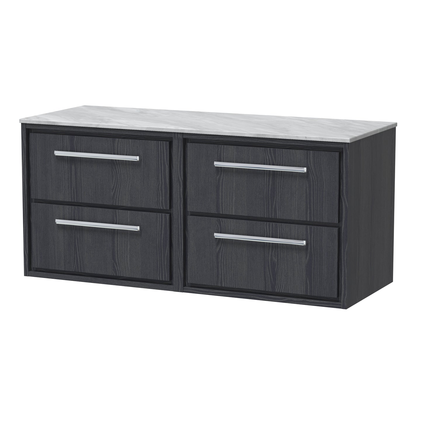 Hudson Reed 1200mm Wall Hung 4-Drawer Vanity with Marble Worktop